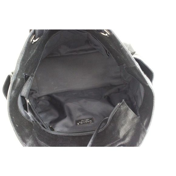 Chanel Paris Biarritz MM Shoulder Bag Black Cocomark Satin - Picture 11 of 12